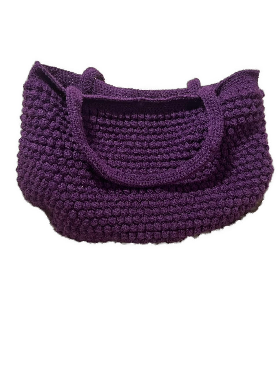 BOBBLE STITCH TOP-HANDLE HANDBAG