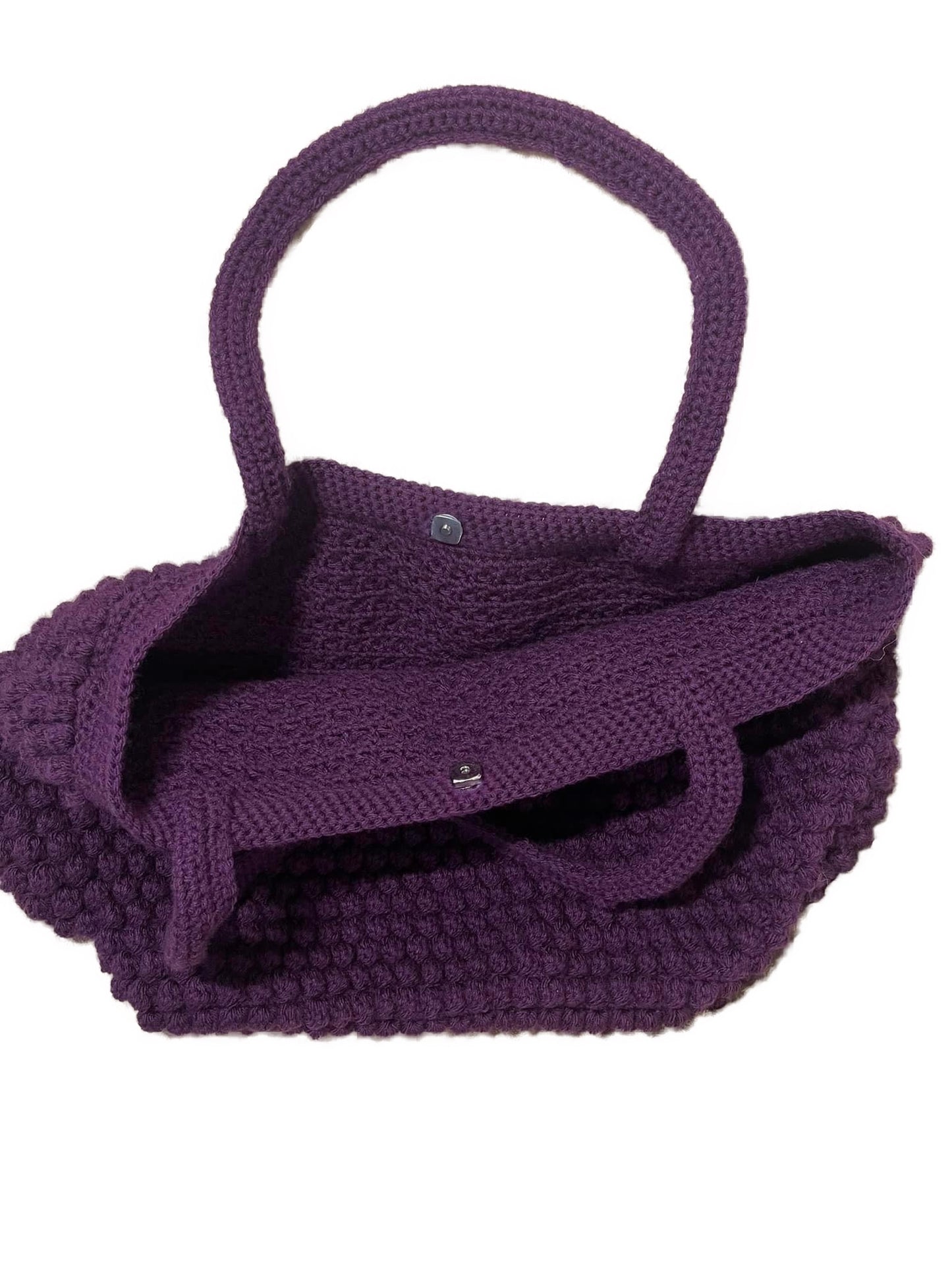 BOBBLE STITCH TOP-HANDLE HANDBAG
