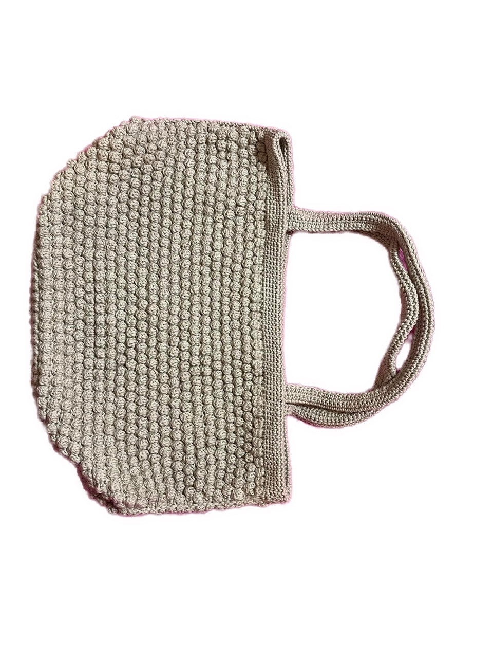 BOBBLE STITCH TOP-HANDLE HANDBAG