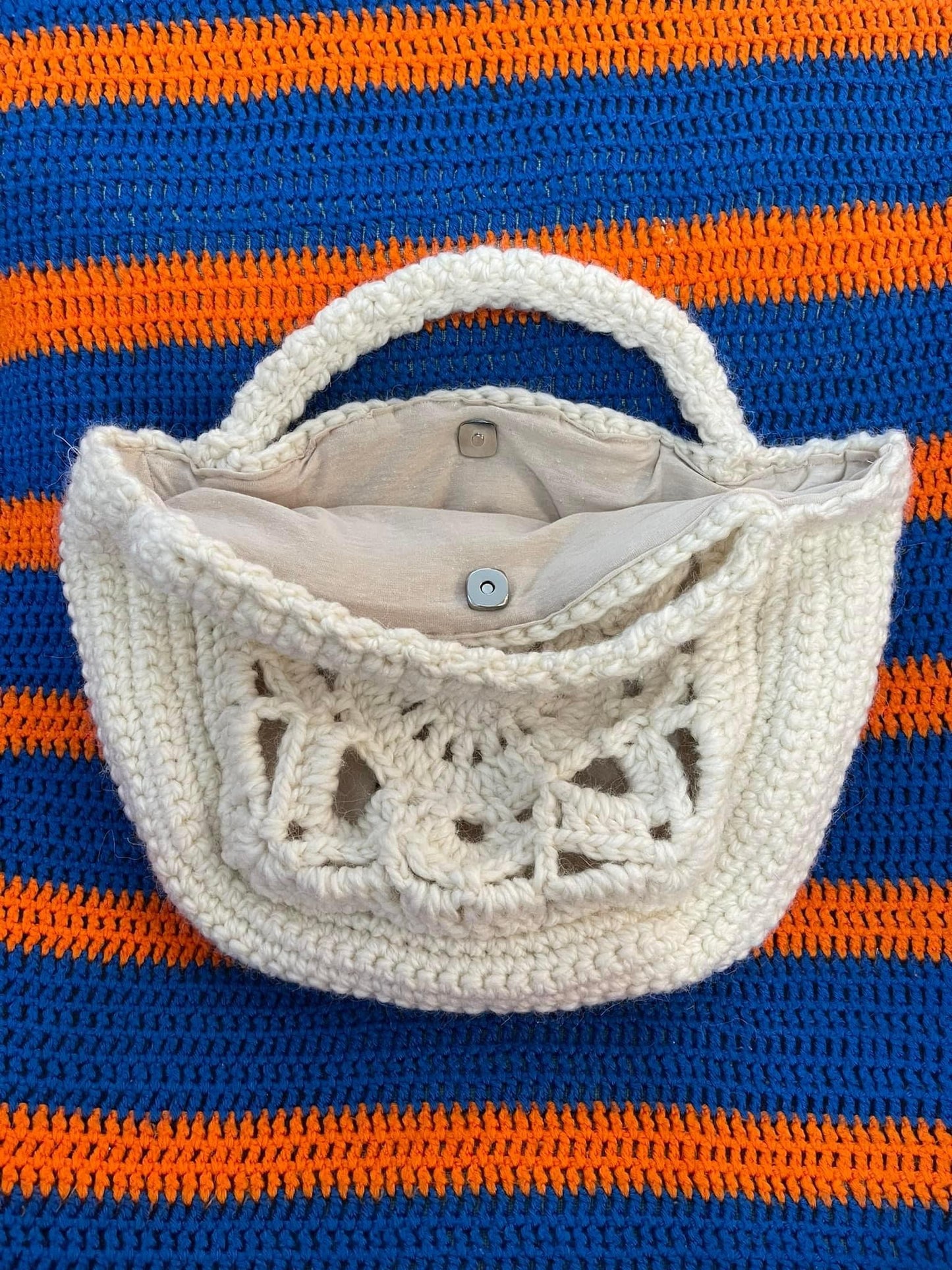 GRANNY SQUARE TOP-HANDLE HANDBAG