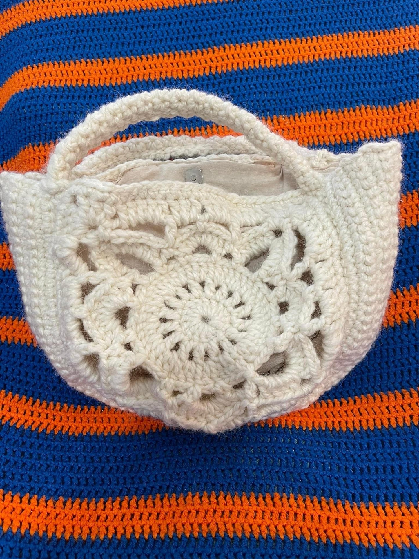 GRANNY SQUARE TOP-HANDLE HANDBAG